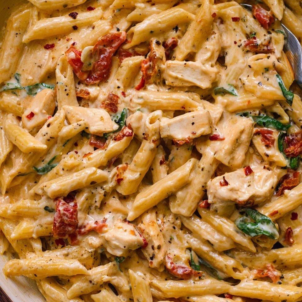 Sun-Dried Tomato Spinach Chicken Pasta