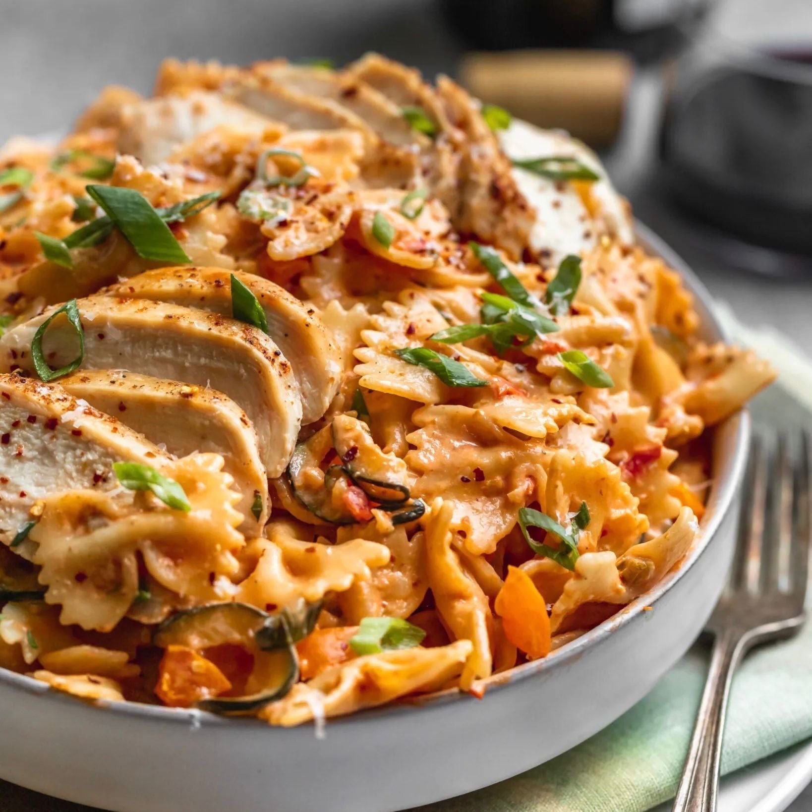 Creamy Spicy Chicken Pasta with Summer Vegetables (Delivered: September 21)
