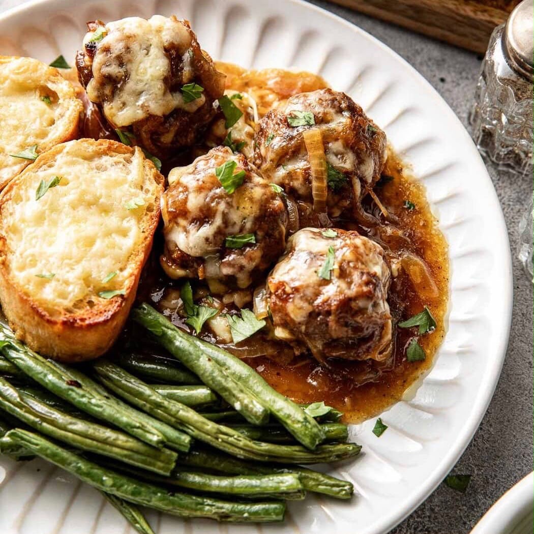 French Onion Meatballs