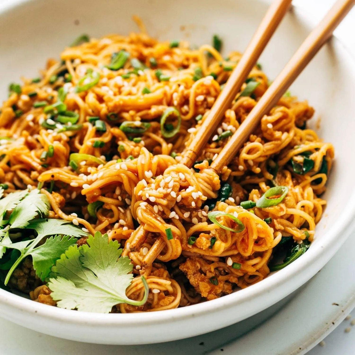 Saucy Gochujang Noodles with Chicken & Stir Fry Veggies