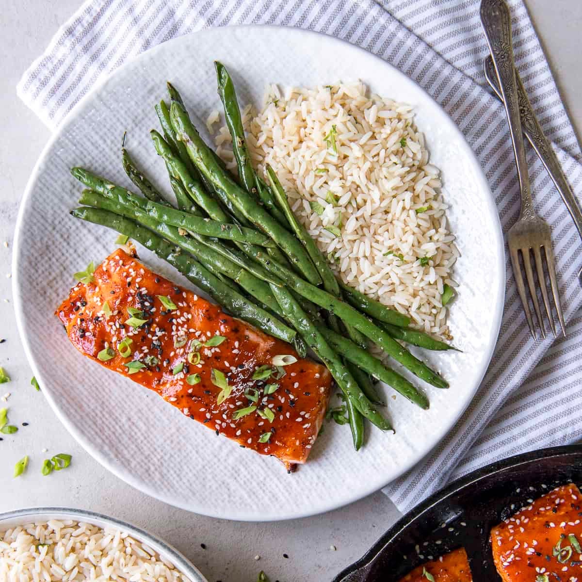 Korean Salmon Rice Plate