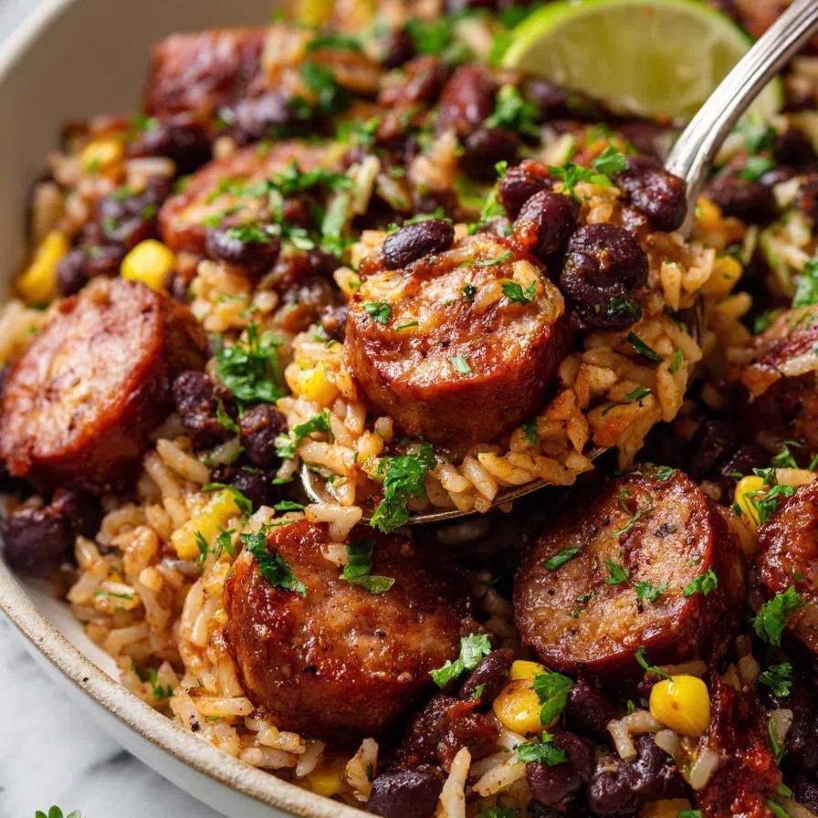 Chicken Sausage Spanish Rice Skillet
