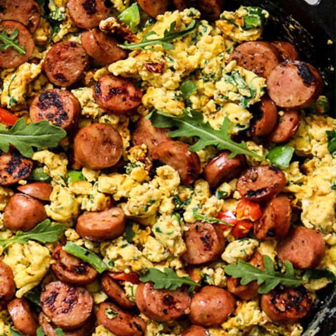 Chicken Sausage & Eggs