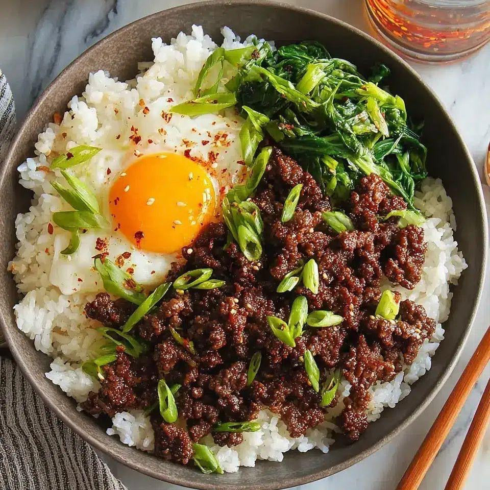 Korean Beef Rice Bowl with Egg