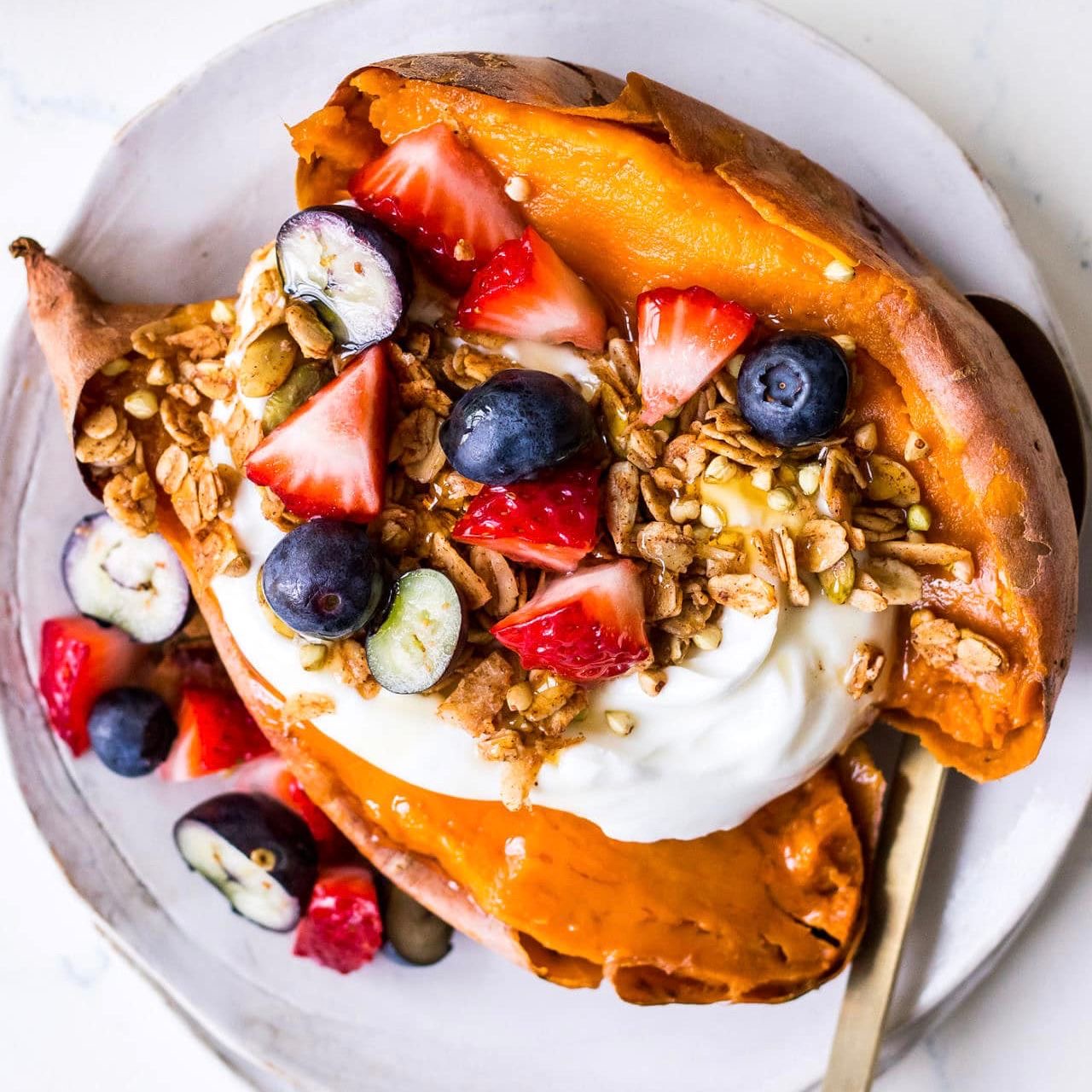 Breakfast Parfait Sweet Potatoes