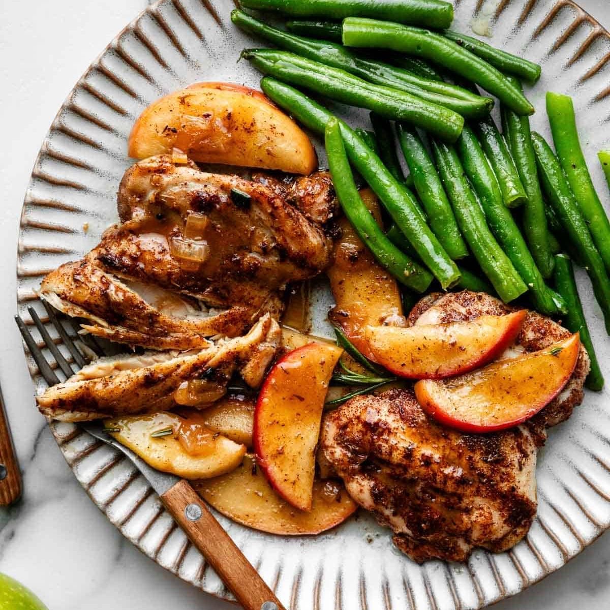 Skillet Apple Cider Chicken with Green Beans