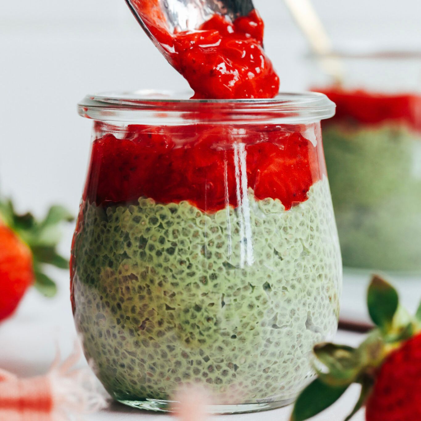 Strawberry Matcha Chia Pudding (Delivered: September 11)