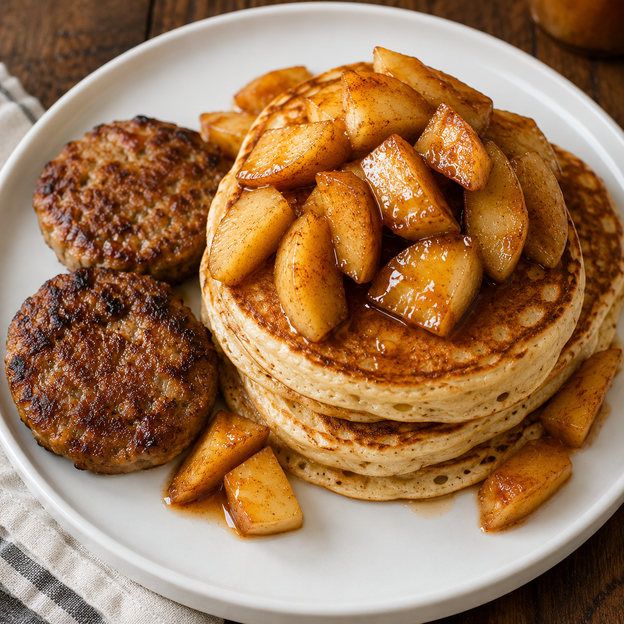 Autumn Apple Protein Pancake Breakfast