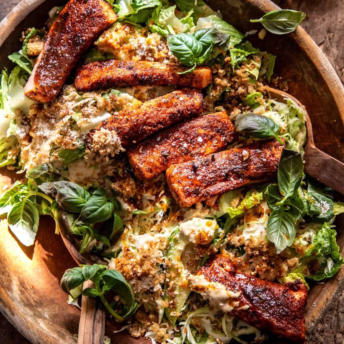 Blackened Salmon Caesar Salad