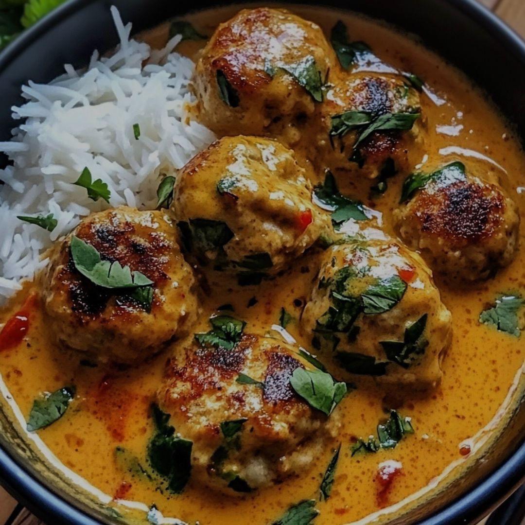 Thai Chicken Meatballs in Coconut Curry