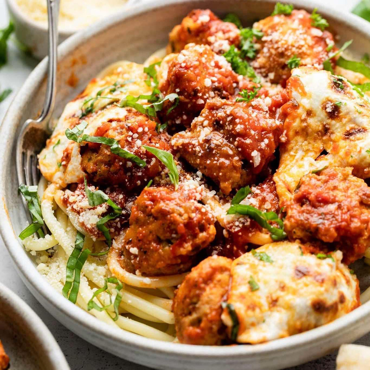 Chicken Parmesan Meatballs and Pasta