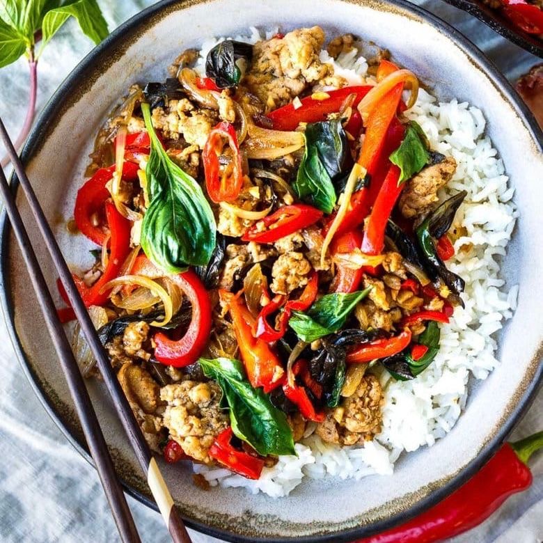 Vegetable Thai Basil Chicken