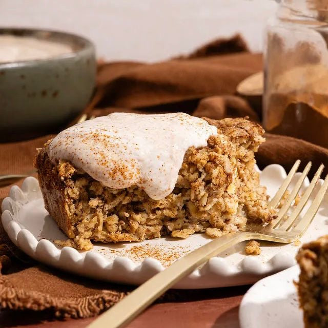 Breakfast - Cinnamon Roll Baked Oatmeal with Cream Cheese Frosting (3/5)