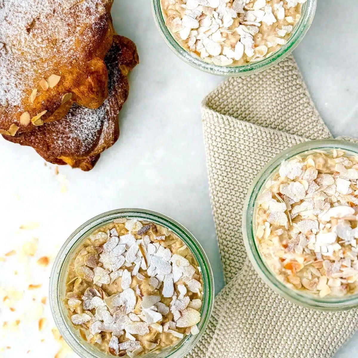 Almond Croissant Overnight Oats