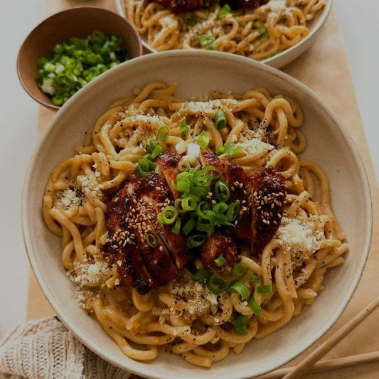 Garlic Noodles with Teriyaki Chicken