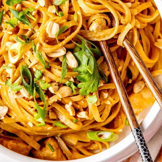 Saucy Chicken Peanut Noodles