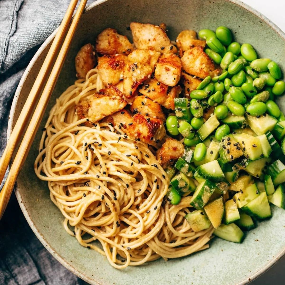 Sesame Noodle Bowl with Chicken