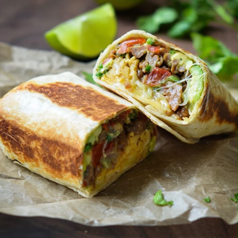 Spicy Sausage Burrito With Avocado Salsa
