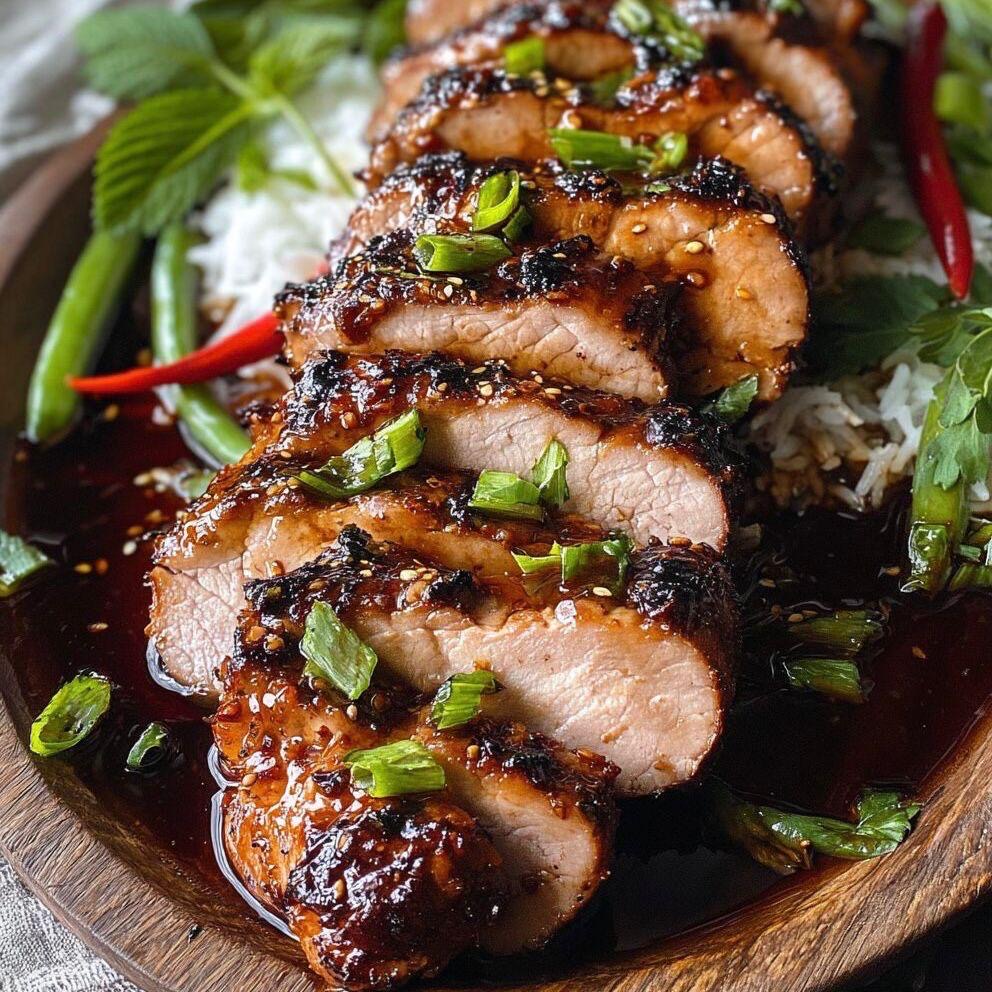 Asian Pork Tenderloin Rice Green Beans