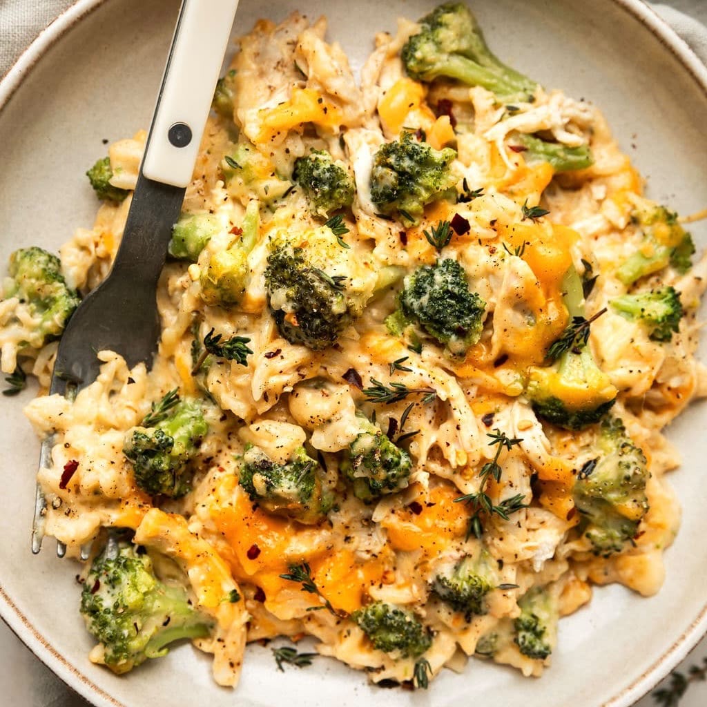 Cheesy Chicken Skillet with Broccoli and Rice