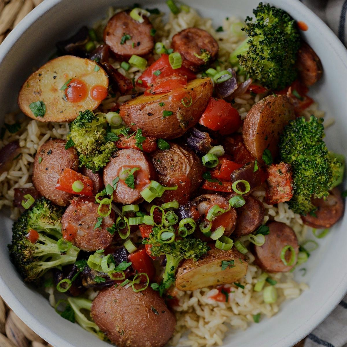 Andouille Sausage and Vegetables with Rice (Delivered: August 28)