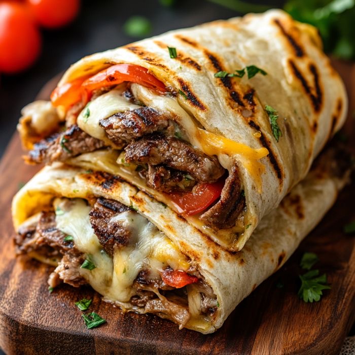 Lunch - Crispy Philly Cheesesteak Grilled Wrap (2/12)