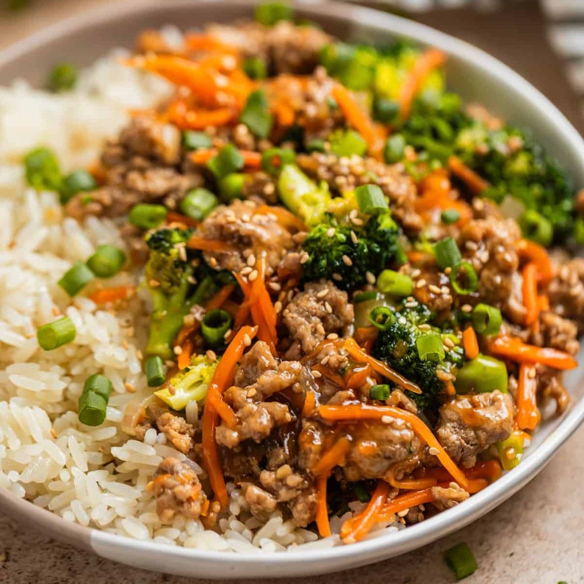 Turkey Vegetable Stir Fry with Rice
