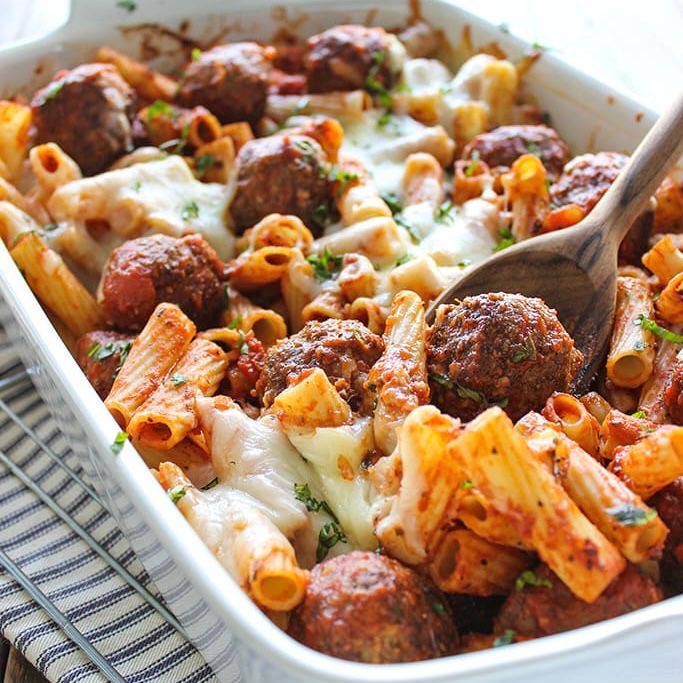 Meatball Pasta Bake (Serves 2)