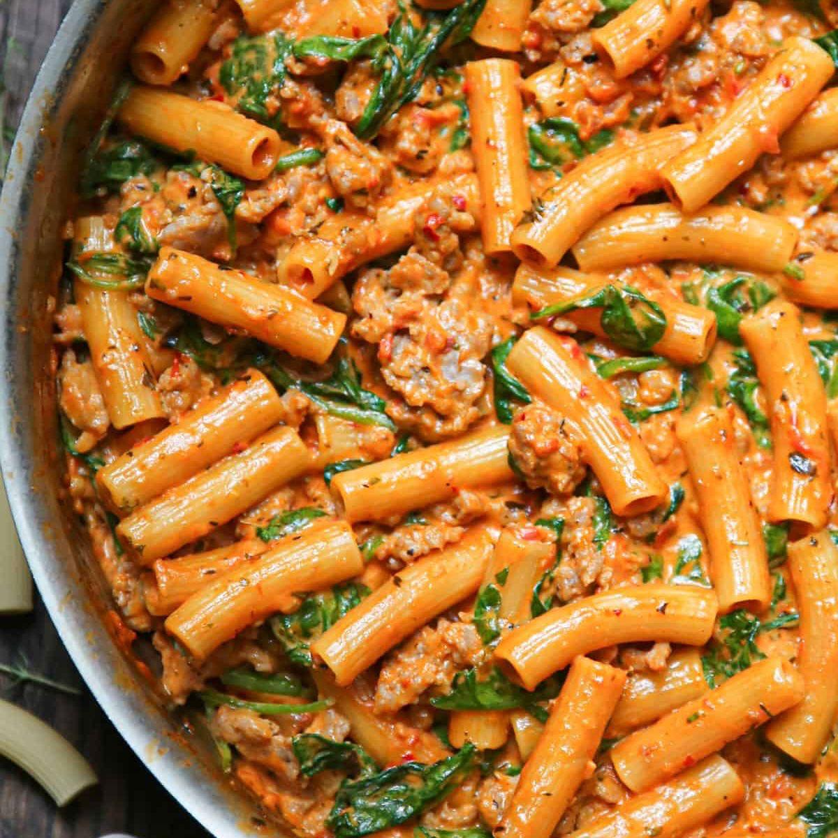 Creamy Turkey Sausage Rigatoni