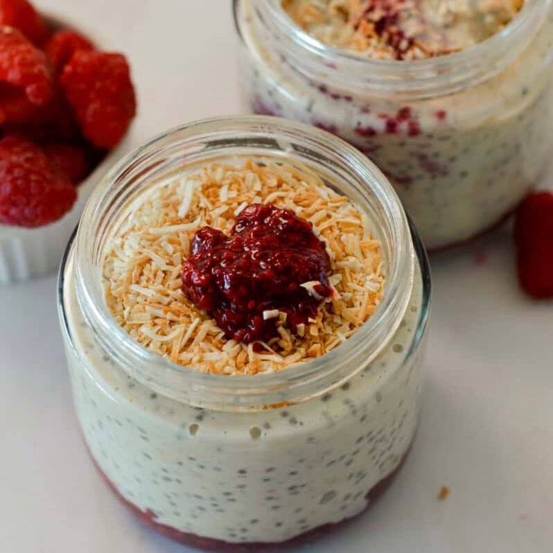 Raspberry Chia Oat Pudding