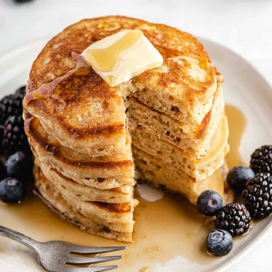 Almond Butter Blueberry Pancakes