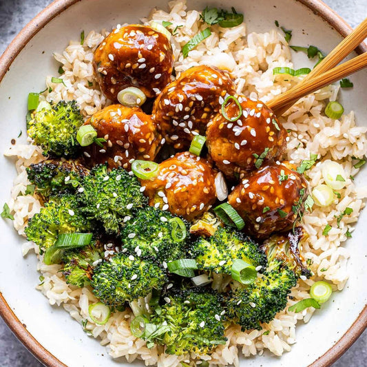 Sesame Chicken Meatball Bowl