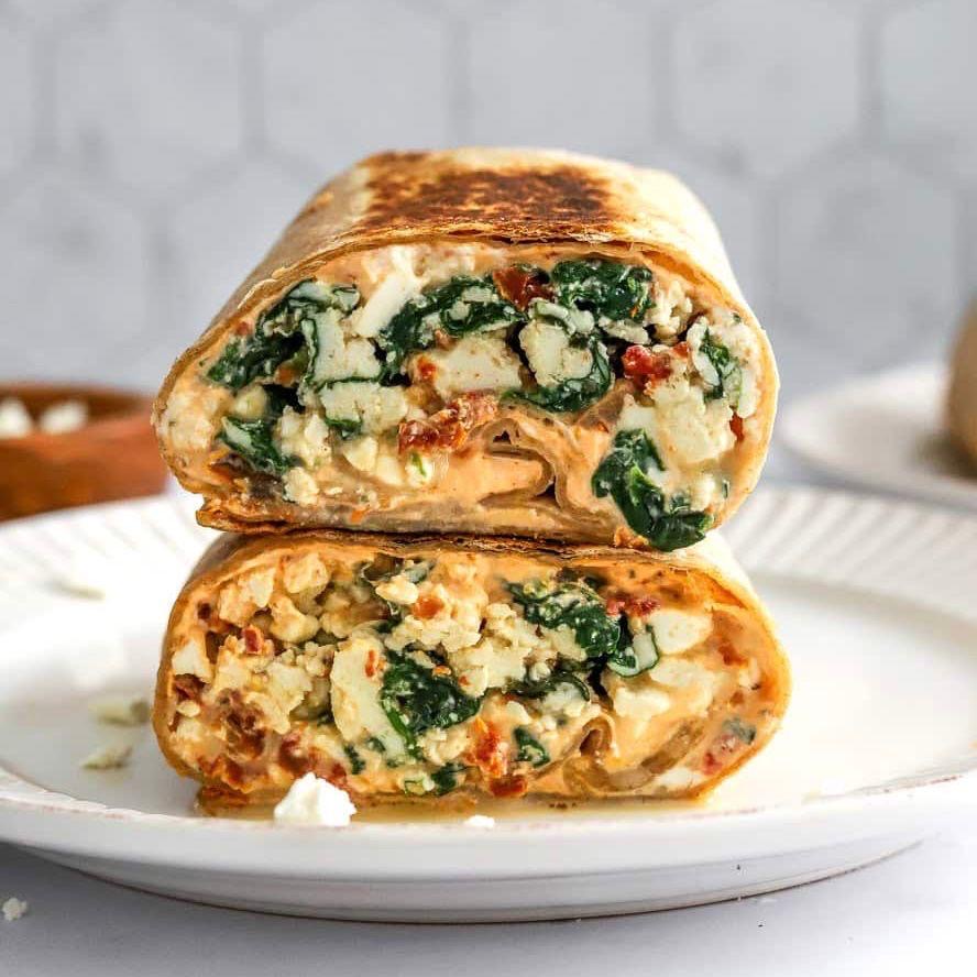 Spinach Egg Feta Wrap w/ Cantaloupe | 5/10