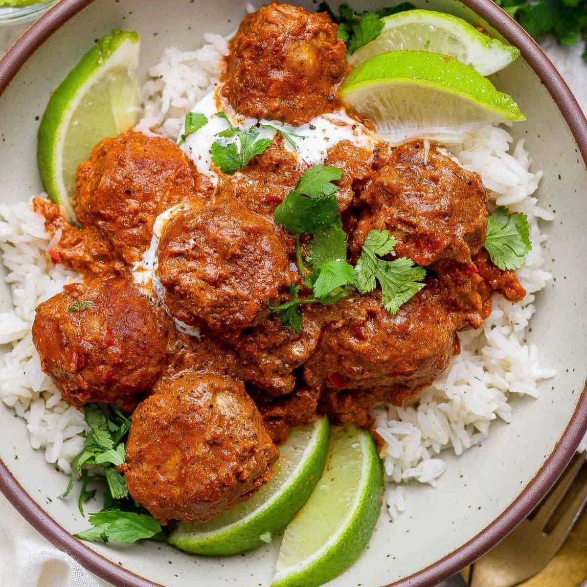 Butter Turkey Meatballs with Rice