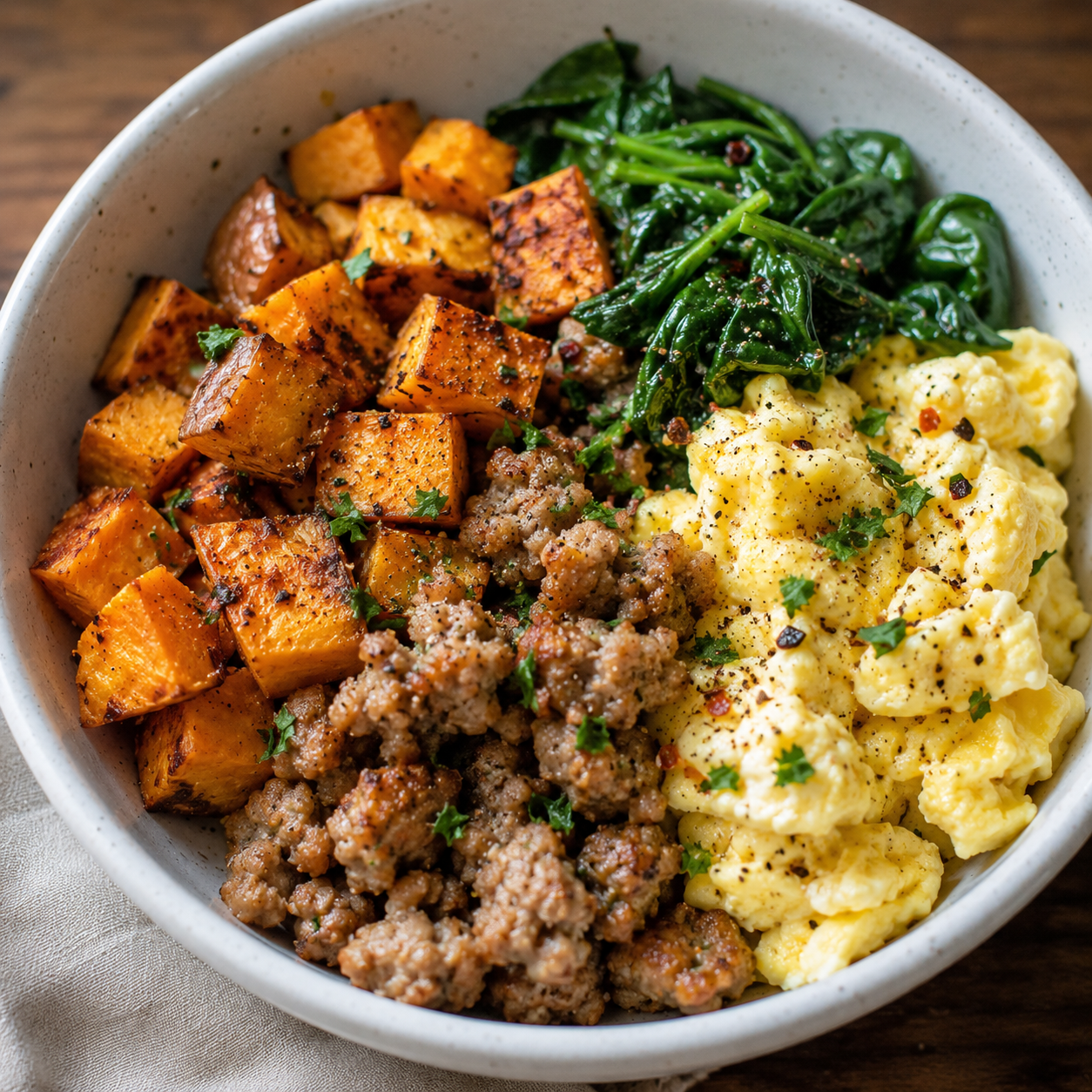 Sweet Potato & Sausage Breakfast Bowl