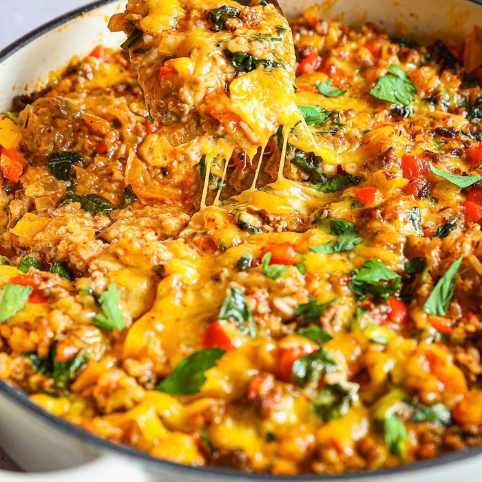 Dinner - Extra Veggie Unstuffed Pepper Turkey Skillet (2/12)