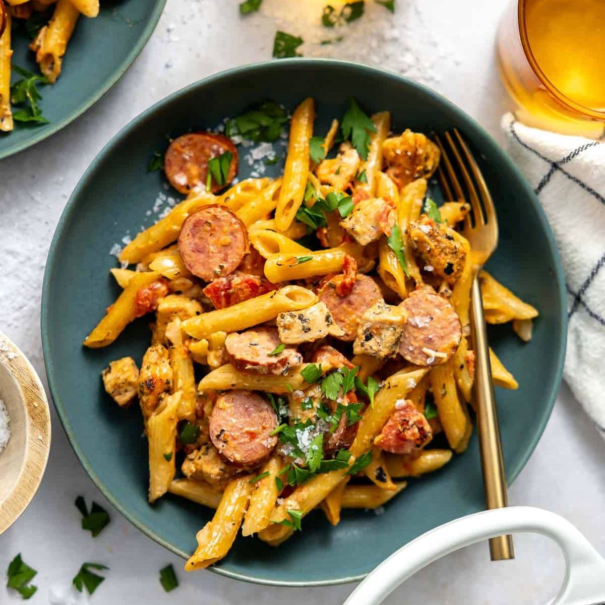 Creamy Cajun Chicken and Sausage Pasta